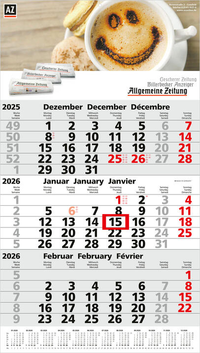 Bürokalender - 3-Monatskalender P3-2
